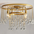 Aubrey Flush Mount Ceiling Light – 4-Light E12 Iron Fixture, Modern Indoor Lighting for Living Room, Bedroom
