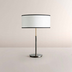 Daphne Table Lamp – Modern Brass & Linen Shade Lamp, E12 1-Light Bedside Light for Living Room, Bedroom