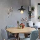Farmhouse Vintage Pendant Light Black Metal Spring Frame