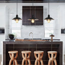Farmhouse Vintage Pendant Light Black Metal Spring Frame