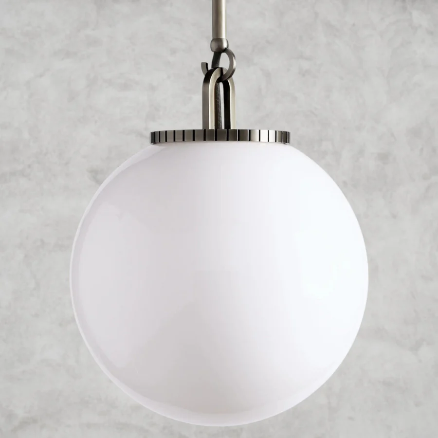 Glass Globe Pendant Light - Brass, Bronze Steel Finish