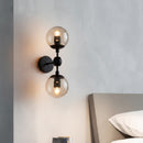 Glass Double-Headed Wall Lamp for Bedroom Living Room