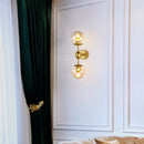 Glass Double-Headed Wall Lamp for Bedroom Living Room