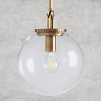 Glass Globe Pendant Light - Brass, Bronze Steel Finish