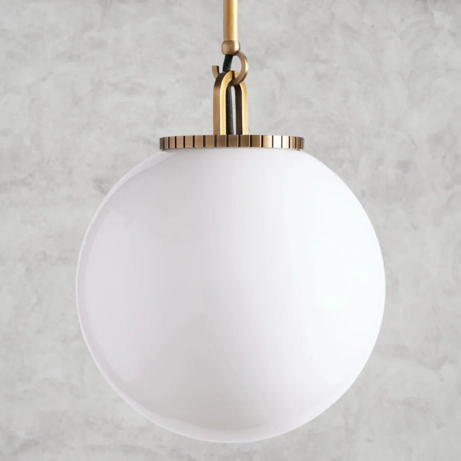 Glass Globe Pendant Light - Brass, Bronze Steel Finish