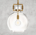 Handcrafted Glass Globe Pendant Light - Adjustable Height - 100W E26 Max
