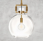 Handcrafted Glass Globe Pendant Light - Adjustable Height - 100W E26 Max