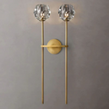 Kristina Crystal Wall Sconce – Modern Brass & Glass Lighting Fixture, 2-Light G9 Dimmable Luxury Wall Lamp