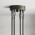 Luxury Glass &amp; Steel Chandelier, Large Multi-Light Fixture, E12 Candelabra Base, Adjustable Rod Hanging, Brass or Bronze Finish