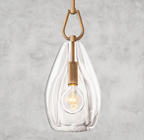 Luxury Crystal Glass Pendant Light, 6" / 8" / 9" Solid Brass Fixture, Handcrafted Shade, E12/E26 LED Included, Adjustable Rod Hanging