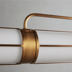 Modern Linear Pendant Light Fixture, Acrylic and Brass Ceiling Light, Multi-Light E26, Adjustable Rod Hanging, Contemporary Design