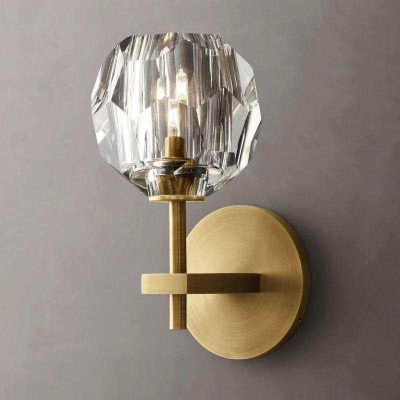 Modern Brass & Crystal Wall Sconce Light – G9 Dimmable LED, Luxury Indoor Wall Lamp for Bedroom, Living Room, Hallway
