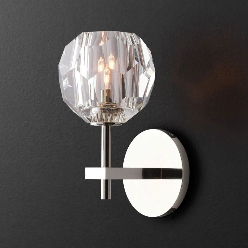Modern Brass & Crystal Wall Sconce Light – G9 Dimmable LED, Luxury Indoor Wall Lamp for Bedroom, Living Room, Hallway
