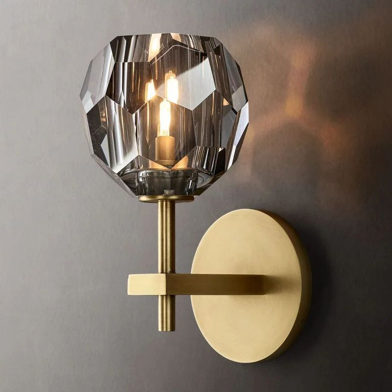 Modern Brass & Crystal Wall Sconce Light – G9 Dimmable LED, Luxury Indoor Wall Lamp for Bedroom, Living Room, Hallway