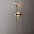 Modern Crystal Wall Sconce Light – Brass & K9 Glass, G9 Dimmable LED Wall Lamp for Bedroom, Hallway, Living Room