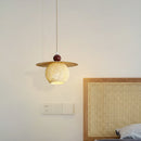 Rustic Log Colored Rattan Lighting Fixture for Bedroom