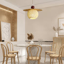 Rustic Log Colored Rattan Lighting Fixture for Bedroom