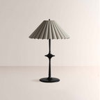 Santor Pleated Table Lamp – Vintage Linen Shade Lamp, Bronze Iron E12 Bedside Light for Living Room, Bedroom