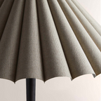 Santor Pleated Table Lamp – Vintage Linen Shade Lamp, Bronze Iron E12 Bedside Light for Living Room, Bedroom